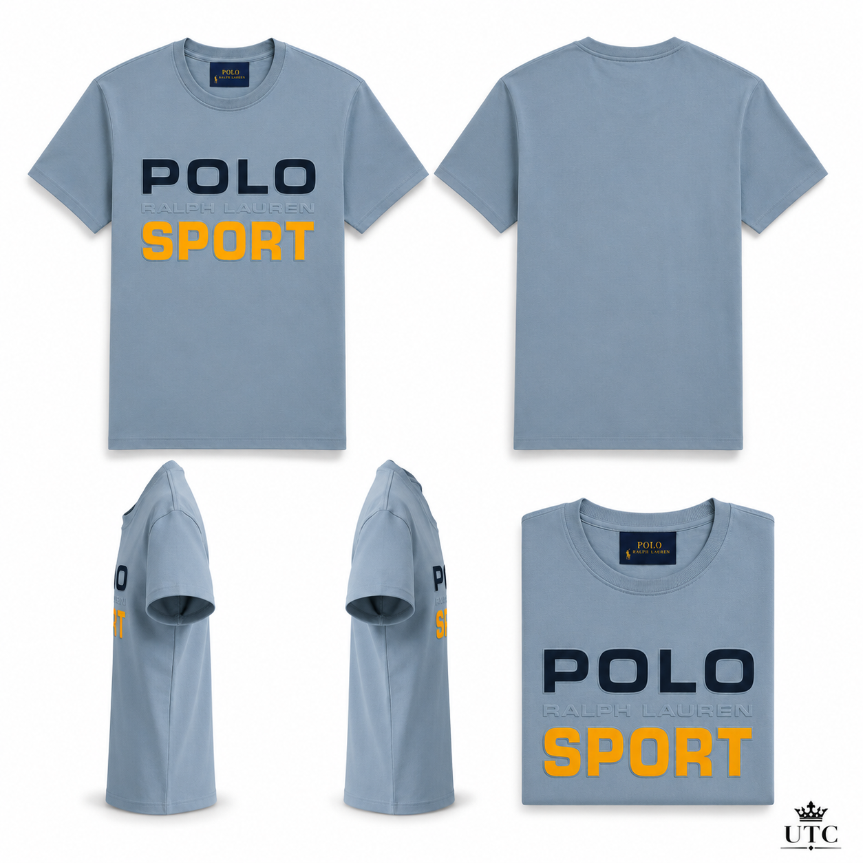 Polo Ralph Lauren Sport Men's Premium Cotton Crew Neck T-Shirt | Sky Blue | Soft Casual Tee