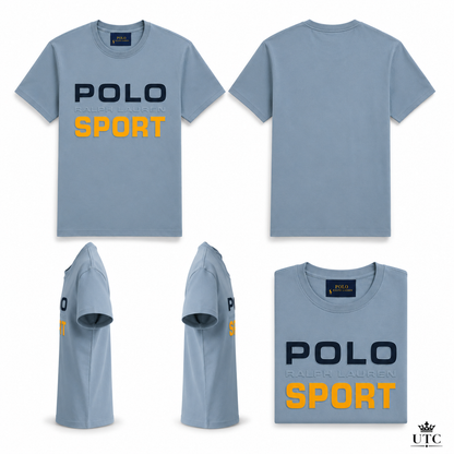 Polo Ralph Lauren Sport Men's Premium Cotton Crew Neck T-Shirt | Sky Blue | Soft Casual Tee