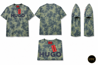 🔥 HUGO Men's Premium Tie-Dye Logo T-Shirt 👕 | ✨ Soft Cotton | 🌿 Modern Luxury | 🇨🇦 Fast Shipping