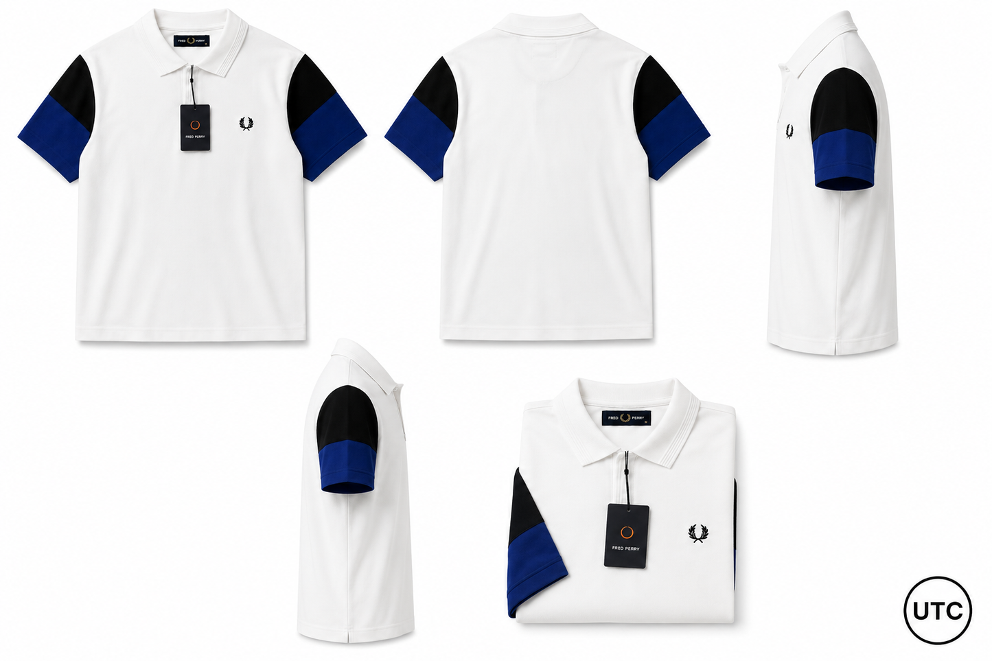 🏆 Premium Men's Color Block Polo Shirt 👕 | Soft Cotton Blend | Modern Smart Casual | White & Royal Blue