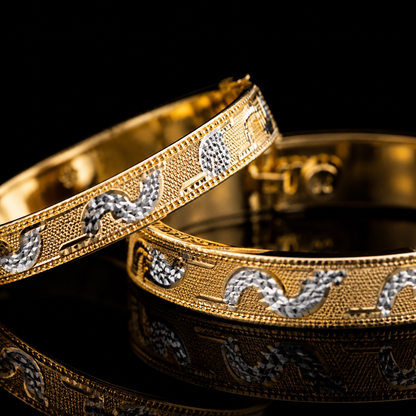 ✨ Traditional Indian Gold-Tone Designer Bangle | Ethnic Women's Kada Bracelet