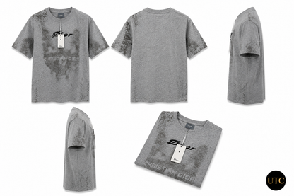 Premium Men's Grey Graphic Crew Neck T-Shirt | Soft Cotton Blend | Modern Fit
