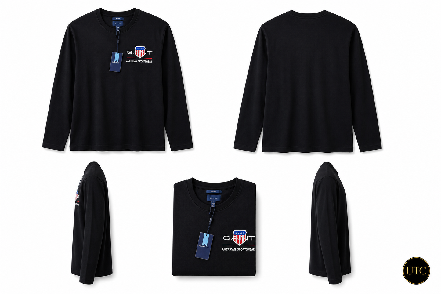 🖤 GANT Men's Premium Long Sleeve T-Shirt 👕✨ | 100% Authentic | Classic American Sportswear