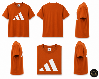 Adidas Men's Essentials Big Logo T-Shirt – Orange | Premium Cotton Crew Neck | Originals