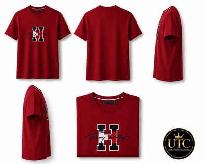 🔥 Tommy Hilfiger Men's Signature Logo T-Shirt | Premium Cotton Crew Neck | Classic Red | Soft & Comfortable