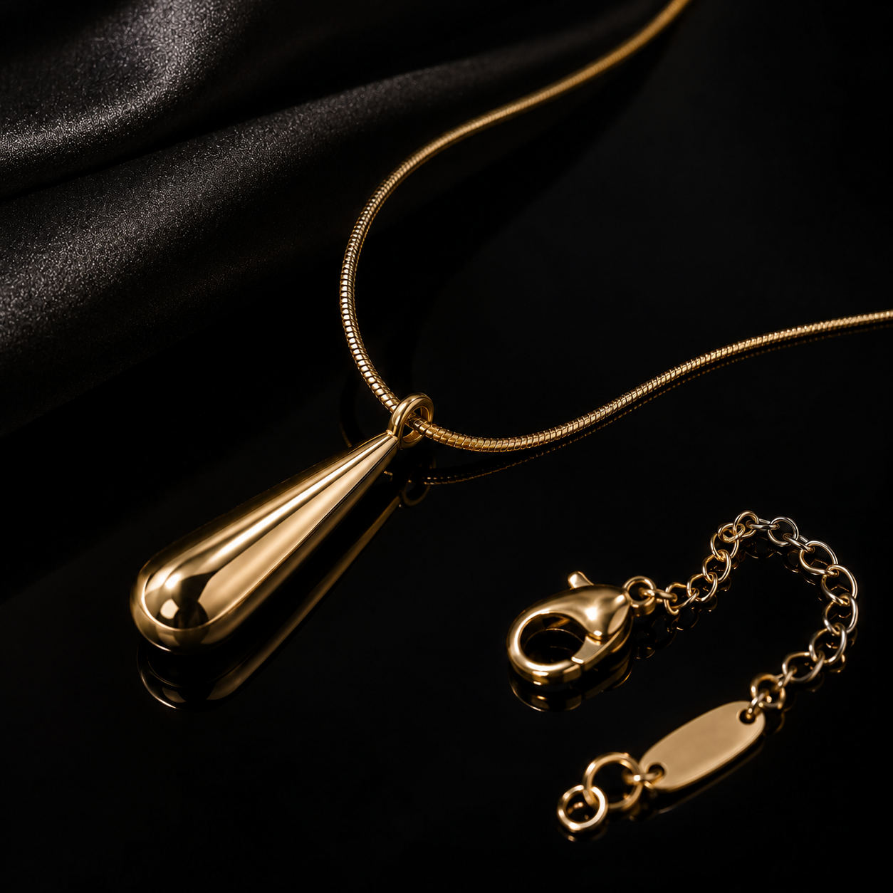 ✨ Elegant Gold Teardrop Pendant Necklace for Women | Minimalist Luxury Jewelry | Perfect Gift for Her
