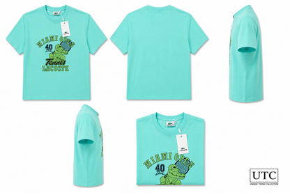 💚 Lacoste Men's Miami Open Graphic T-Shirt | Premium Cotton Crew Neck Tee 🎾