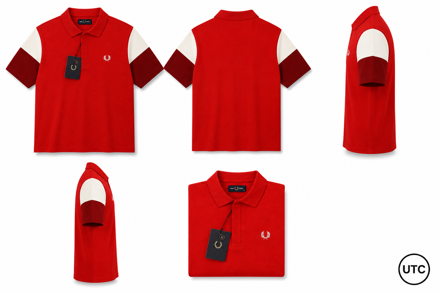 Premium Men's Color Block Polo Shirt | Soft Cotton Blend | Modern Casual Golf Shirt | Red