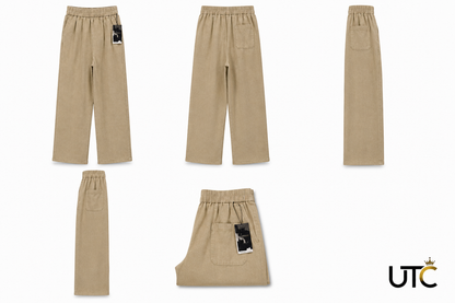 LIMORE Women’s Beige Wide-Leg Palazzo Pants | Elastic Waist