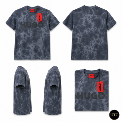 🖤 HUGO Men's Premium Tie-Dye Logo T-Shirt 👕✨ | 100% Authentic | Modern Luxury