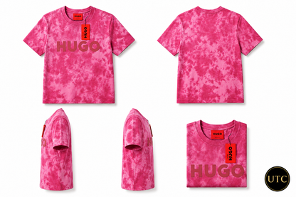 💖✨ HUGO Men's Premium Pink Tie-Dye T-Shirt 👕 | 🌸 Soft Cotton Crew Neck | 💎 Luxury Everyday Style | 🇨🇦 Fast Shipping