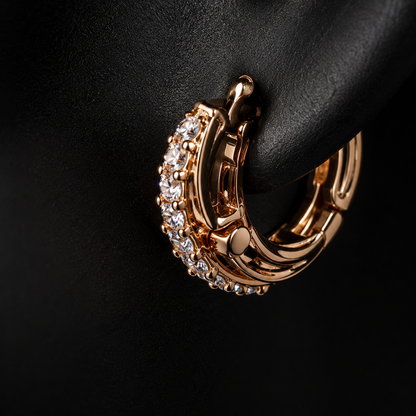 ✨ Elegant Rose Gold Crystal Hoop Earrings for Women | Premium Everyday Luxury Jewelry 💎