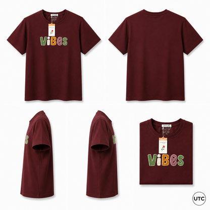 Women's Premium Oversized Cotton Graphic T-Shirt – Burgundy | Soft Casual Crew Neck Tee