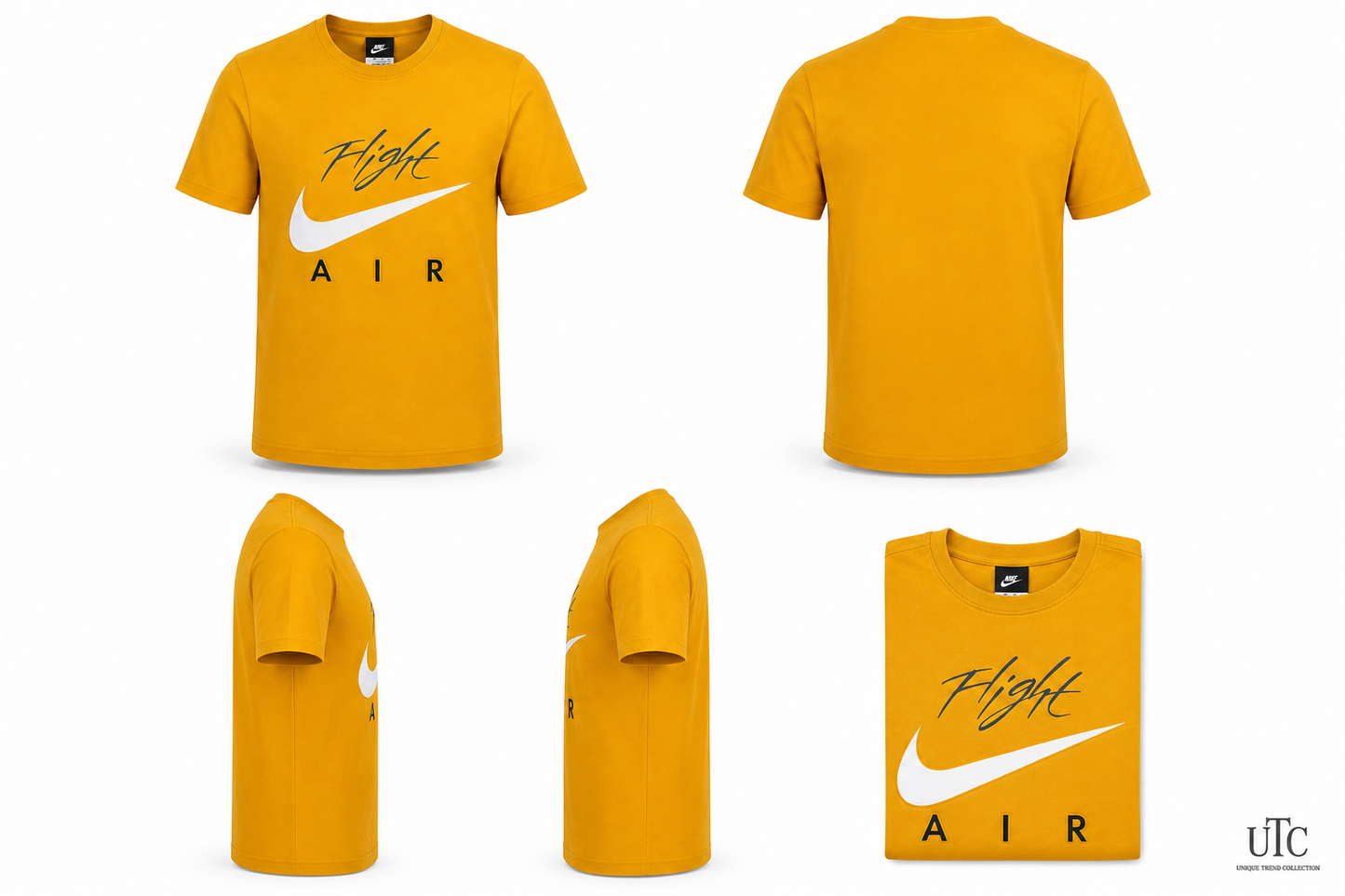 Premium Men's Golden Yellow Cotton Graphic T-Shirt | Soft Crew Neck Casual Tee