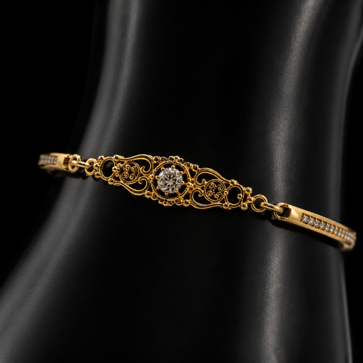 ✨ Luxury Gold Crystal Charm Bracelet for Women | Elegant Adjustable Designer Bangle | Premium Jewelry Gift 💎