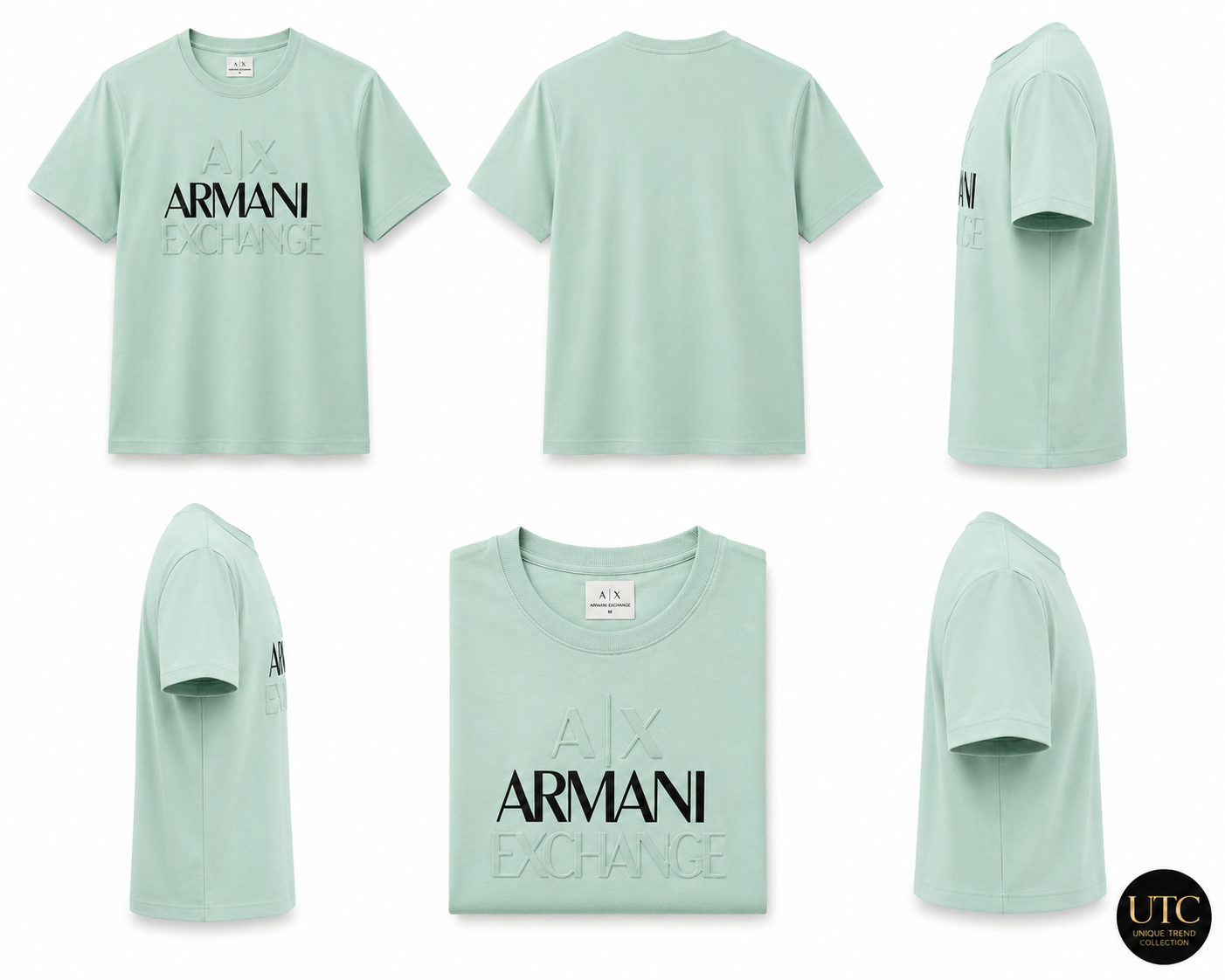 Armani Exchange Men's Logo T-Shirt – Premium Cotton Crew Neck | Mint Green | A|X