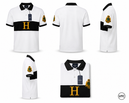 👕✨ Premium Men's Color Block Polo Shirt | Luxury Cotton Blend | Modern Smart Casual