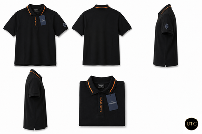 🖤 Hackett London Men's Premium Black Polo Shirt 👕✨ | Luxury Cotton | Smart Casual
