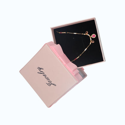 💖 Pink Crystal & Pearl Charm Necklace for Women | UTC Jewelry