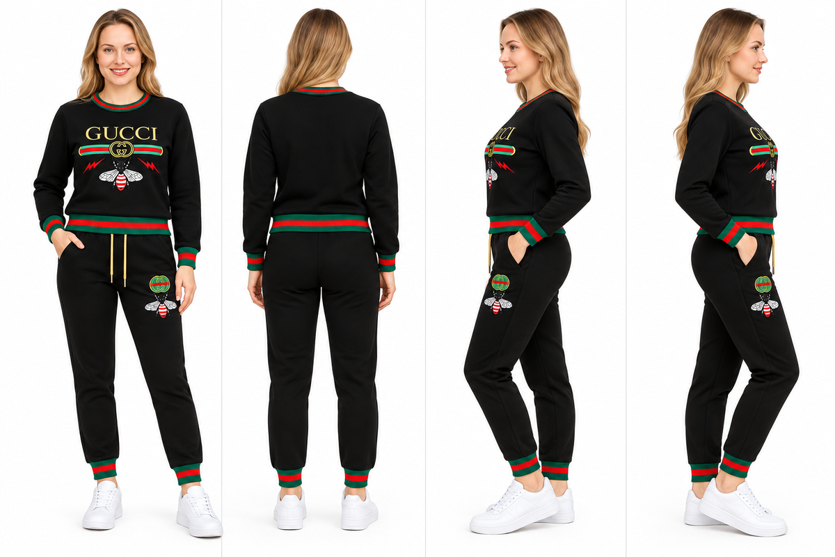 GUCCI Bee Graphic Black 2-Piece Tracksuit | Sweatshirt & Joggers