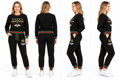 GUCCI Bee Graphic Black 2-Piece Tracksuit | Sweatshirt & Joggers