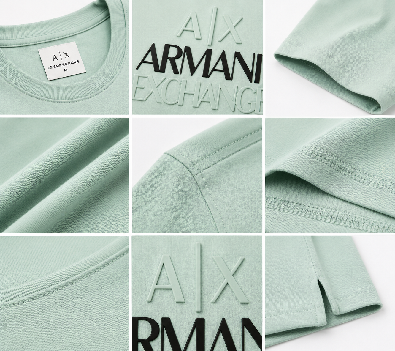 Armani Exchange Men's Logo T-Shirt – Premium Cotton Crew Neck | Mint Green | A|X