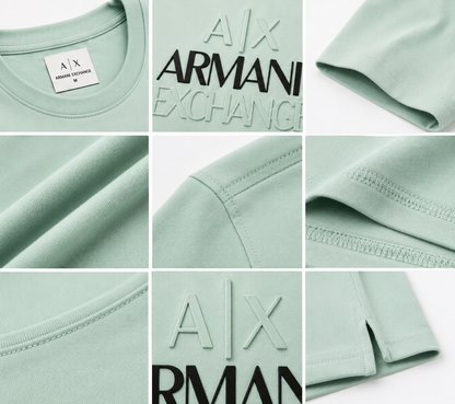Armani Exchange Men's Logo T-Shirt – Premium Cotton Crew Neck | Mint Green | A|X