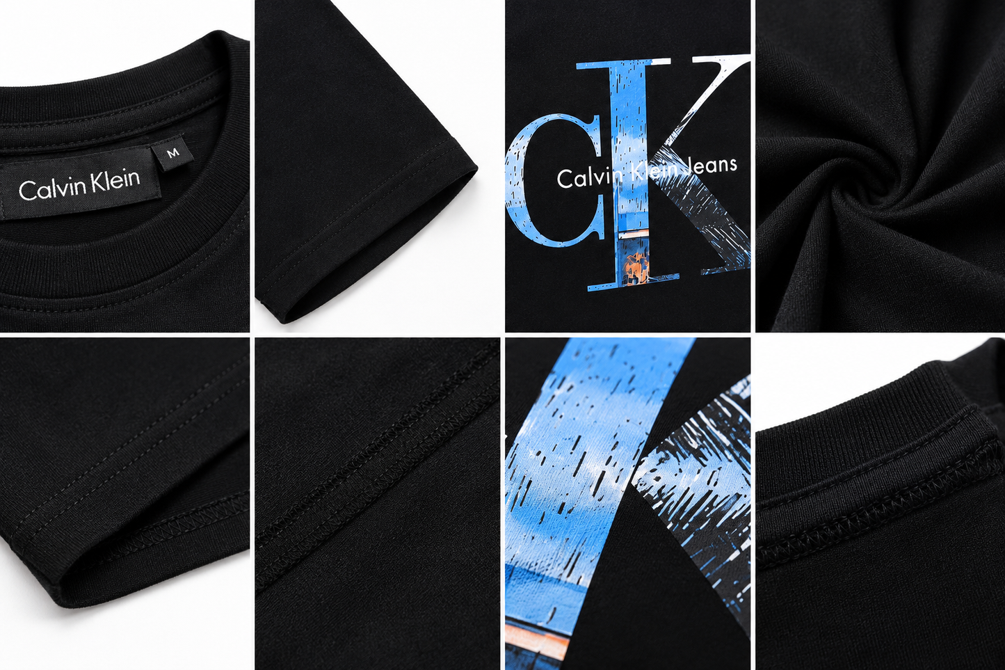 Calvin Klein Jeans Men's Black Graphic Logo T-Shirt | Premium Cotton Crew Neck