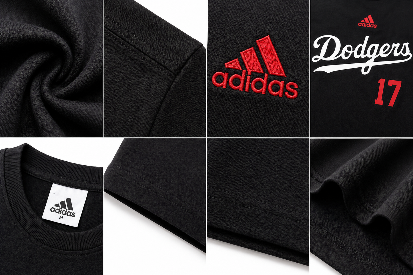 Adidas x Los Angeles Dodgers Men's Graphic T-Shirt #17 | Black Cotton Crew Neck