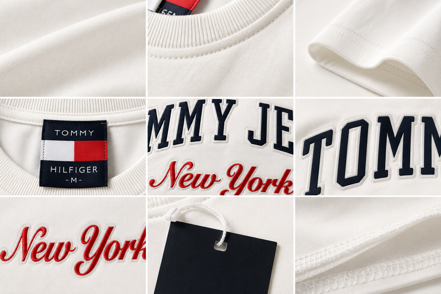 🤍 Tommy Hilfiger Men's Tommy Jeans New York T-Shirt | White Premium Cotton Crew Neck