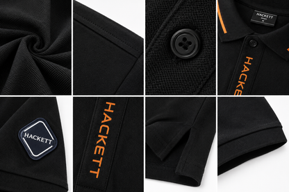🖤 Hackett London Men's Premium Black Polo Shirt 👕✨ | Luxury Cotton | Smart Casual