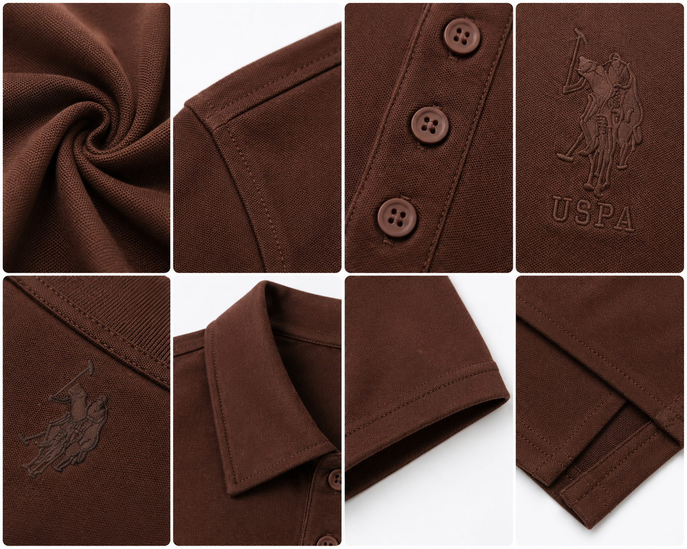 Women’s Premium Brown Embroidered Polo T-Shirt – Classic Short Sleeve