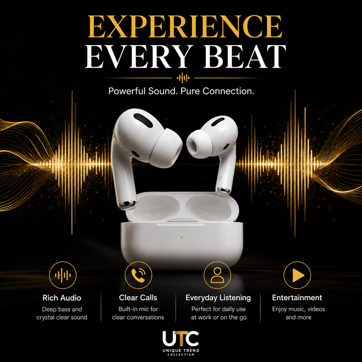 🎧 Premium Wireless Earbuds with Active Noise Cancellation | Bluetooth 5.3 | USB-C Charging Case | 2-Year Seller Warranty