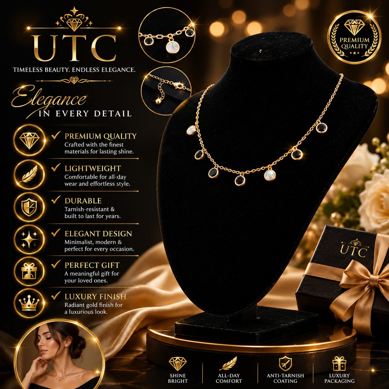 ✨ Elegant Gold Charm Necklace | Minimalist Luxury Pendant Chain | Unique Trend Collection