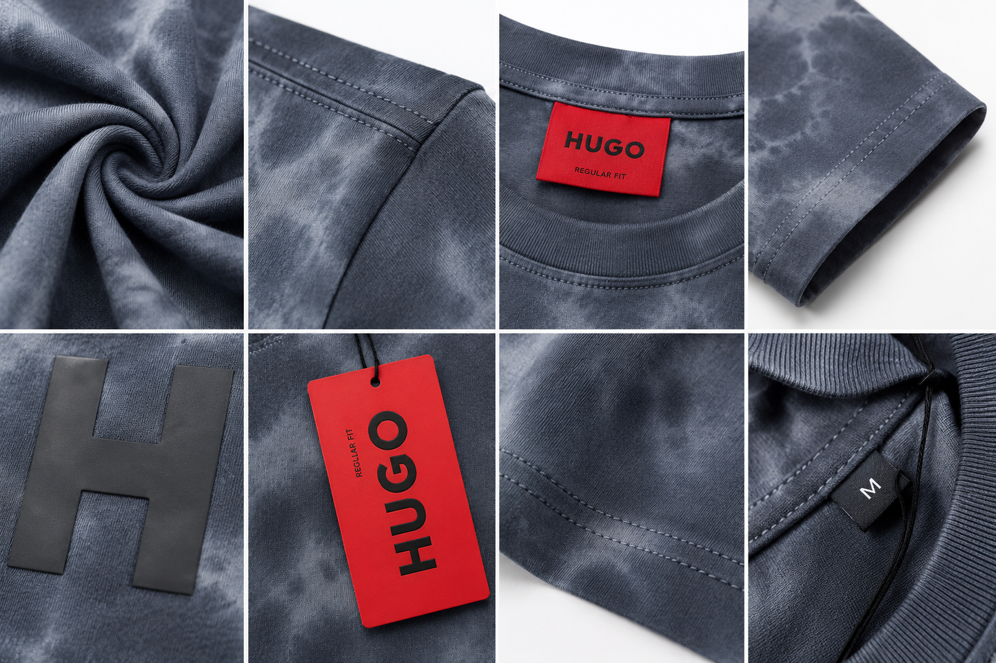 🖤 HUGO Men's Premium Tie-Dye Logo T-Shirt 👕✨ | 100% Authentic | Modern Luxury