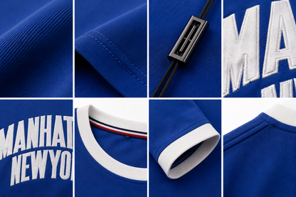 🔵✨ Premium Men's Royal Blue Crew Neck T-Shirt | Manhattan Graphic | Soft Cotton Blend ✨