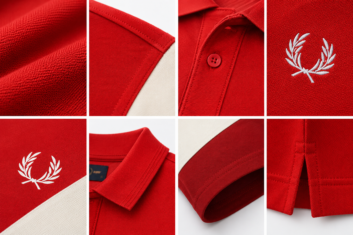 Premium Men's Color Block Polo Shirt | Soft Cotton Blend | Modern Casual Golf Shirt | Red