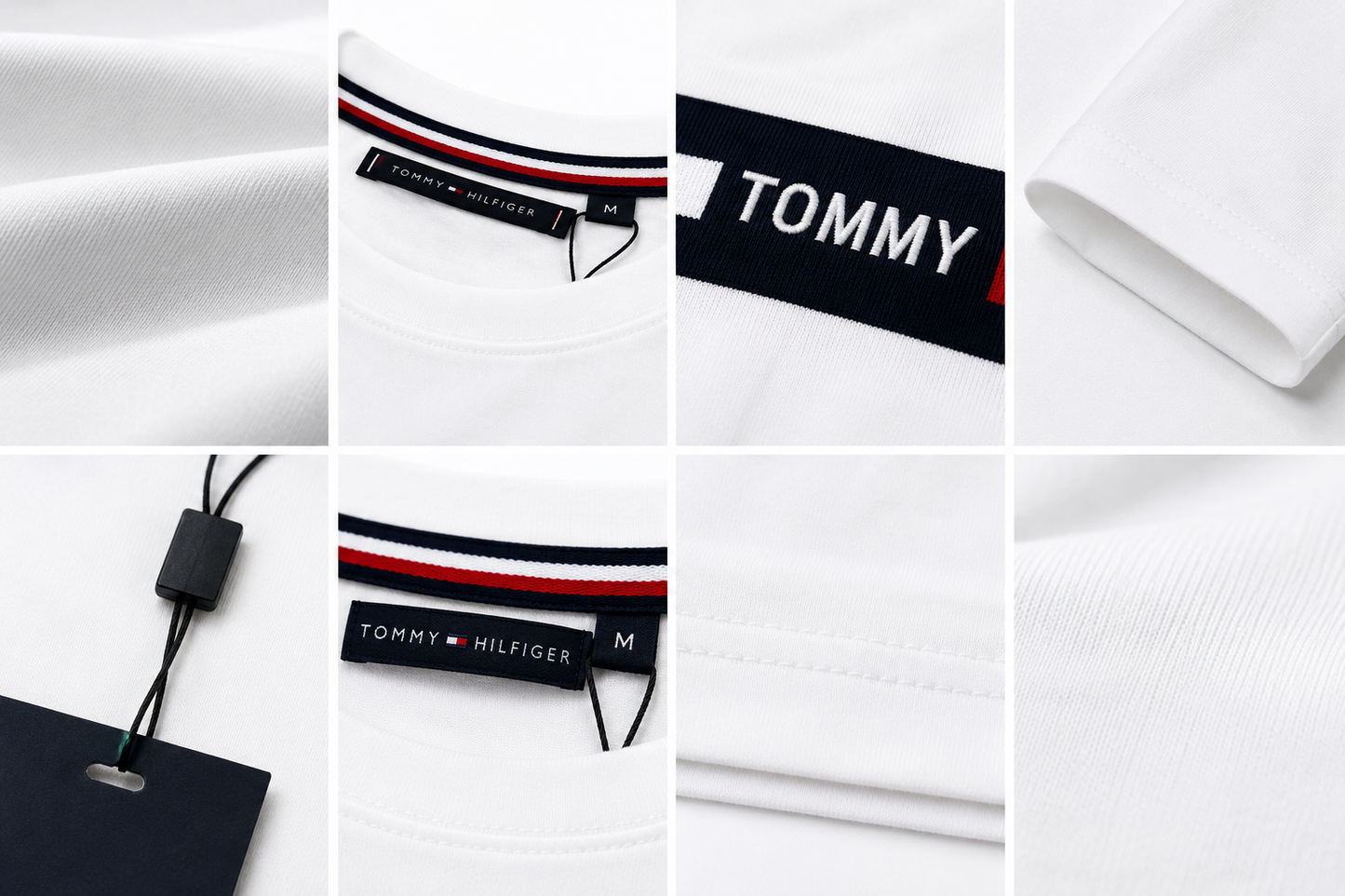 ✨ Premium Men's White Crew Neck T-Shirt | Signature Stripe | Soft Cotton Blend ✨