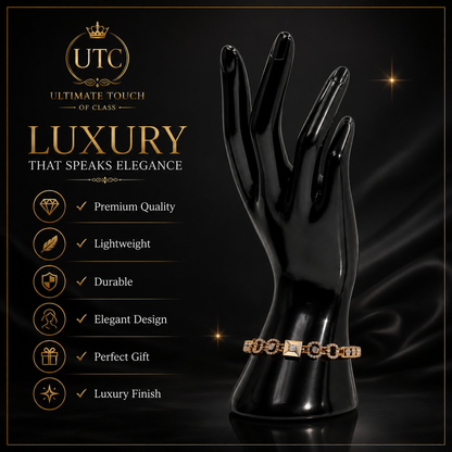 ✨ Luxury Gold Crystal Link Bracelet | Elegant Women's Fashion Jewelry