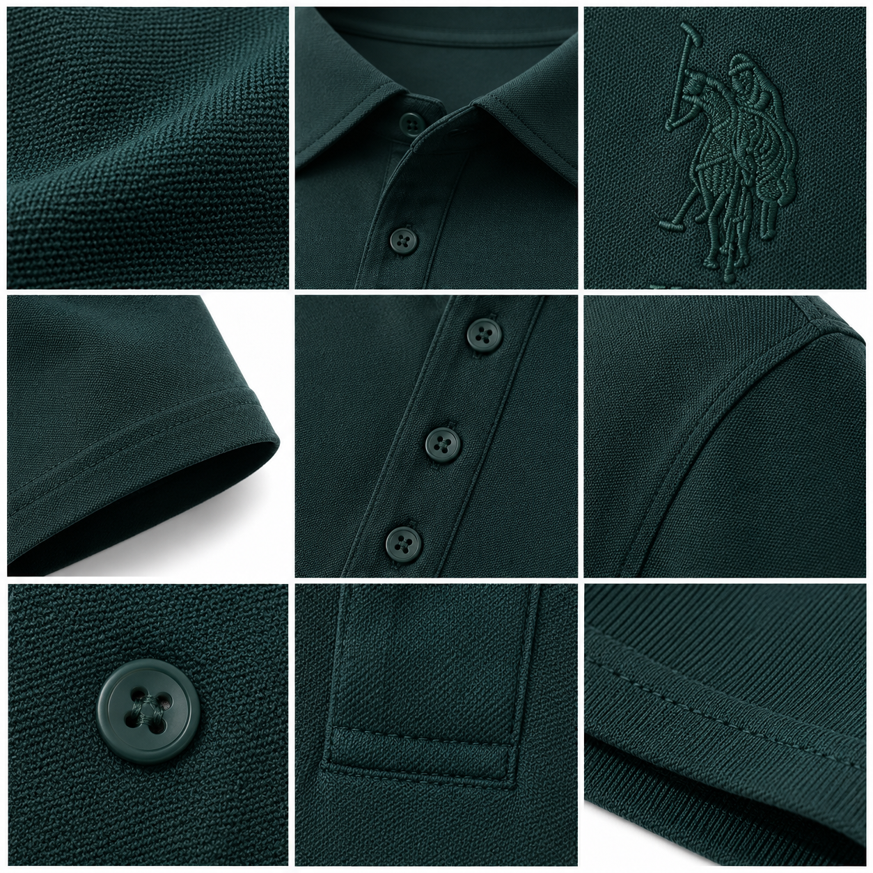 Women’s Premium Dark Green Embroidered Polo T-Shirt – Classic Short Sleeve