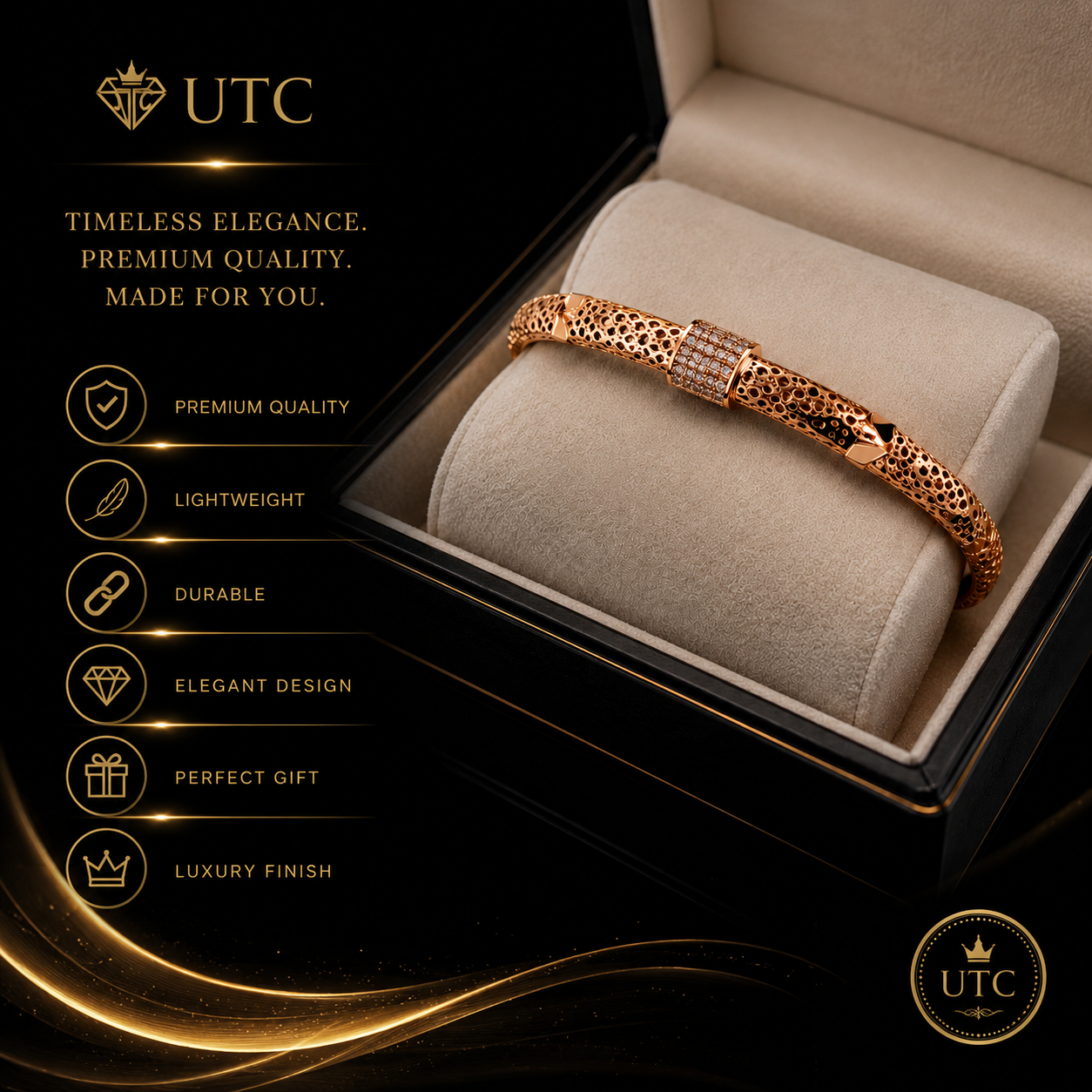 ✨ Luxury Gold Textured Chain Bracelet | Elegant Women's Fashion Jewelry