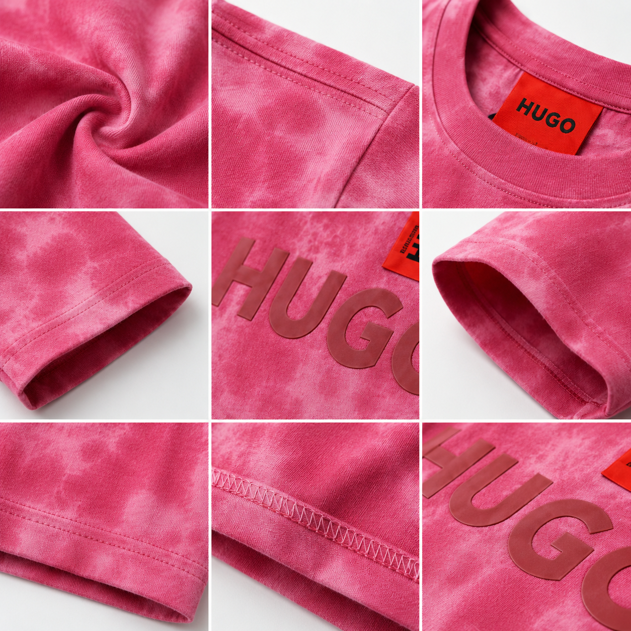 💖✨ HUGO Men's Premium Pink Tie-Dye T-Shirt 👕 | 🌸 Soft Cotton Crew Neck | 💎 Luxury Everyday Style | 🇨🇦 Fast Shipping