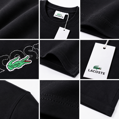 🐊✨ Lacoste Men's Premium Black Logo T-Shirt 👕 | 💎 100% Cotton Crew Neck | 🖤 Luxury Everyday Style | 🇨🇦 Fast Shipping