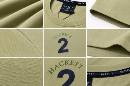 💚✨ Hackett London Men's Premium Sage Green T-Shirt 👕 | 100% Soft Cotton Crew Neck | Luxury Casual Everyday Wear