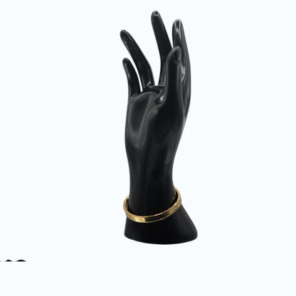 ✨ Luxury Gold Geometric Engraved Bangle Bracelet | Elegant Women's Fashion Jewelry