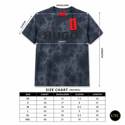 🖤 HUGO Men's Premium Tie-Dye Logo T-Shirt 👕✨ | 100% Authentic | Modern Luxury