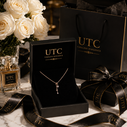 ✨ Rose Gold Heart Crystal Pendant Necklace | Elegant Adjustable Women's Jewelry 💖