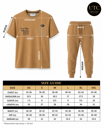 Tommy Hilfiger Men's Premium Camel Crew Neck T-Shirt | Short Sleeve Cotton Designer Tee