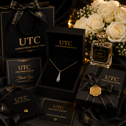 Luxury Crystal Teardrop Necklace – Gold Plated Elegant Pendant for Women