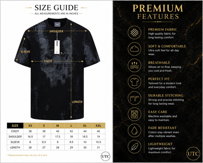 Premium Men's Black Graphic Crew Neck T-Shirt | Soft Cotton Blend | Modern Fit
